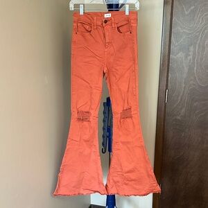 Sneak Peek Burnt Orange Flare Jeans